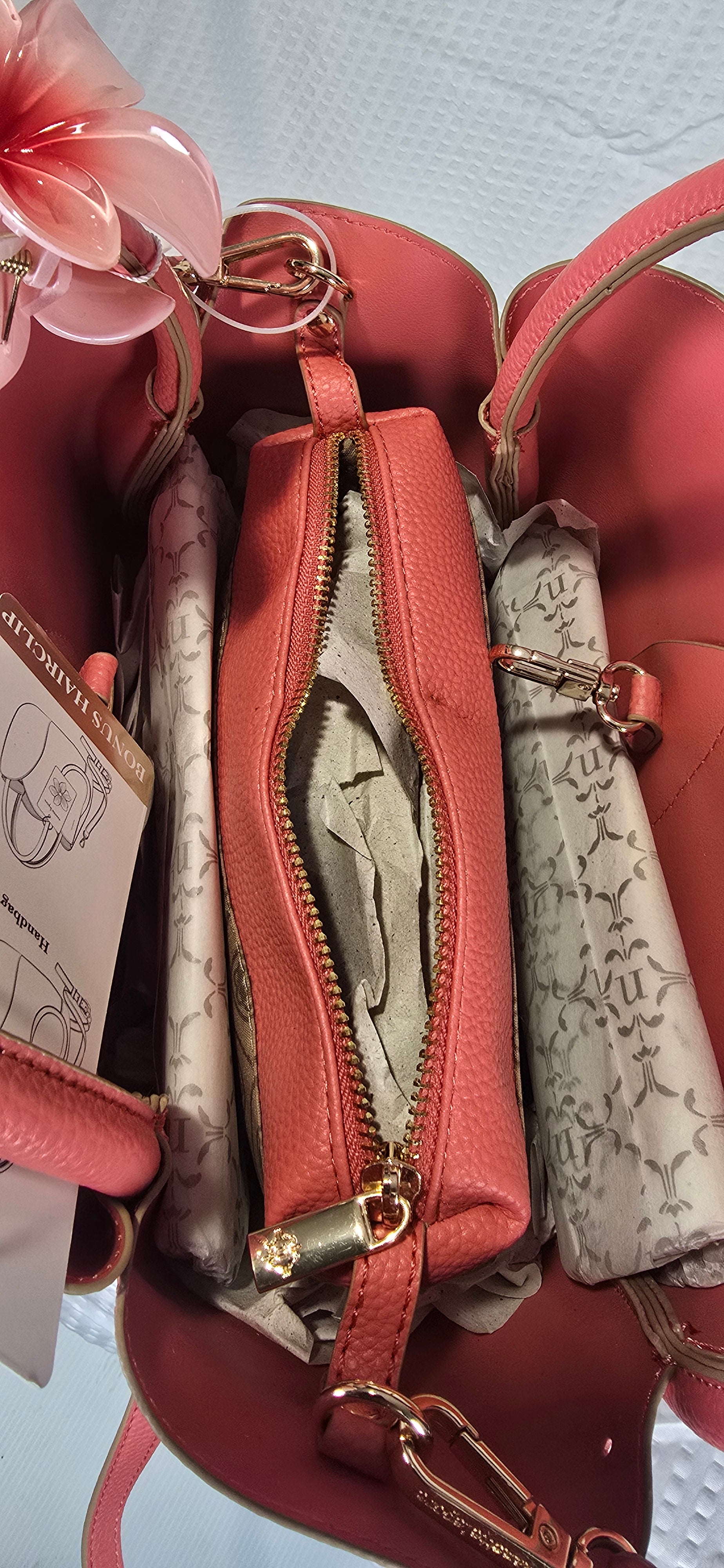 Nanette lepore pink tulip satchel