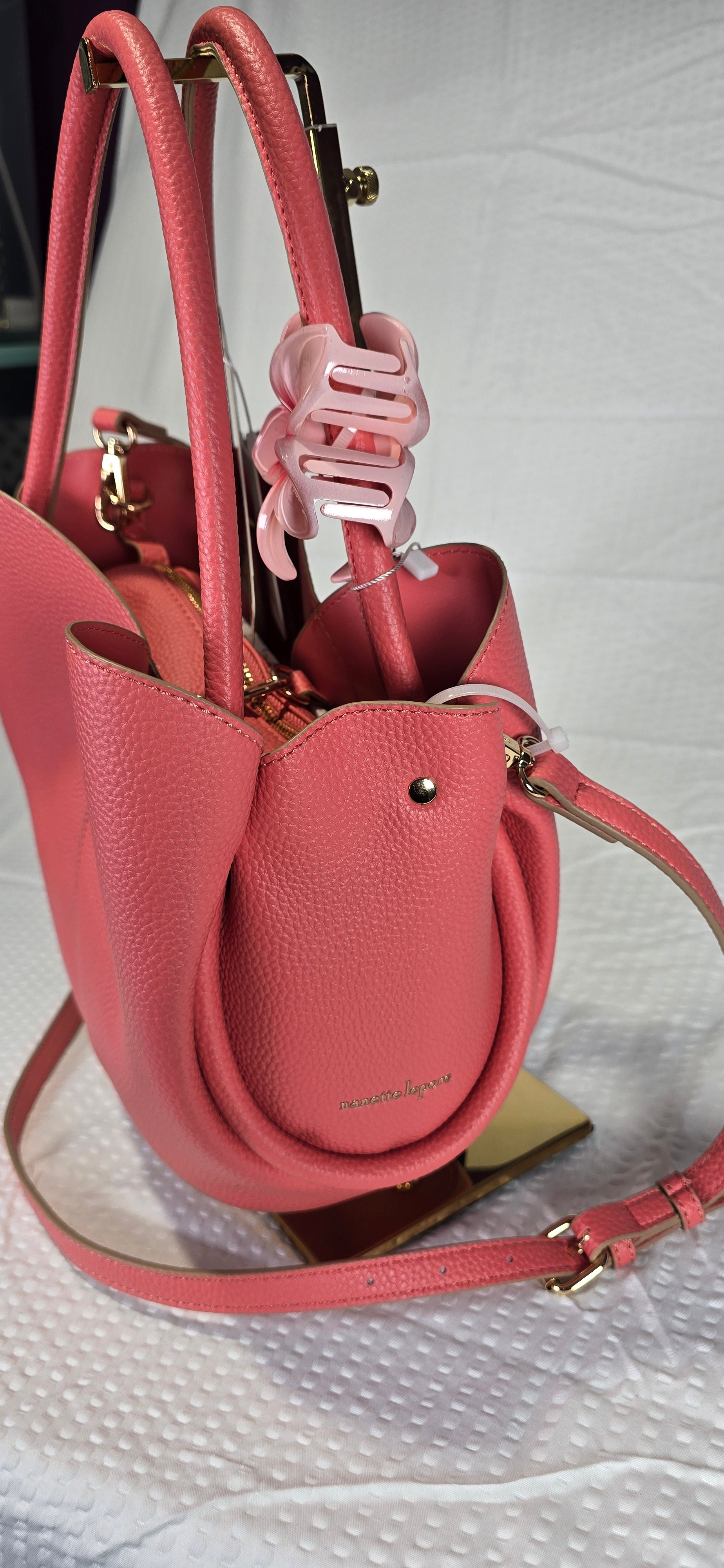 Nanette lepore pink tulip satchel